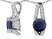 2.50 cts 925 Sterling Silver 14K White Gold Plated Genuine Round Black Sapphire Pendant