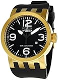 Invicta Men's 0852 Force Collection Gold-Tone Black Polyurethane Watch