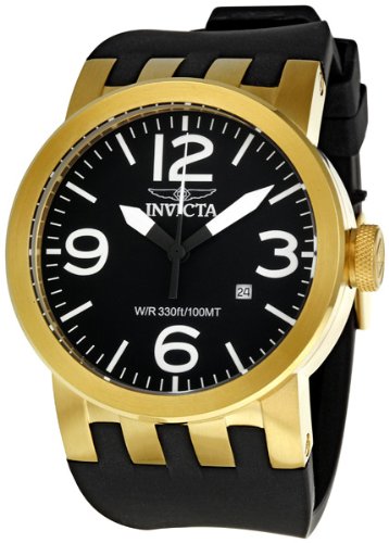 Invicta Men's 0852 Force Collection Gold-Tone Black Polyurethane Watch