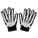 Halloween Black Cotton Glow in the Dark Skeleton Gloves - One Size