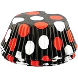 Fox Run Polka Dot Black, Red and White 50 Baking cups