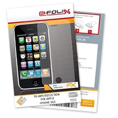 FoliX FX-Antireflex Displayschutzfolie f�r Apple iPhone 3Gs / iPhone3Gs 3-Gs 3G-s - Displayschutz antireflektierend