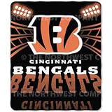 Cincinnati Bengals Light Weight Fleece NFL Blanket (Shadow Series) (50