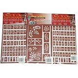 Armour Etch Over N Over Reusable Stencil Set Containing- Upper Case, Lowercase, and Berry Floral