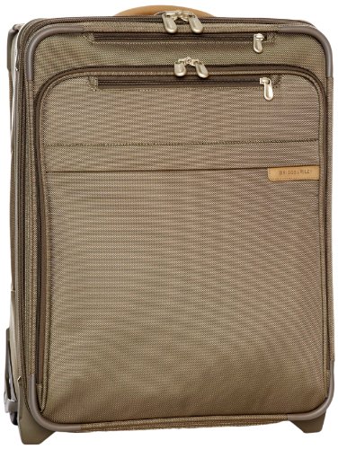 Briggs & Riley Luggage Baseline International Carry-On Wide Body Upright Suitcase, Olive, Medium