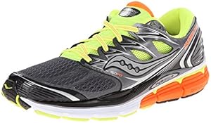 Saucony Men's Hurricane ISO Running Shoe, Grey/Citron/Orange,11 M US