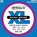 D'Addario EXL120-3D Nickel Super Light Electric Guitar Strings 3 sets