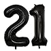 40inch Jumbo Black 21 number balloons for 21st Birthday Decorations helium balloons party supplies use them as Props for Photos (Black 21)