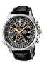 Casio Edifice - EF-527L-1AVEF - Montre Homme - Quartz Analogique - Chronographe - Bracelet en Cuir Noir - Dateur