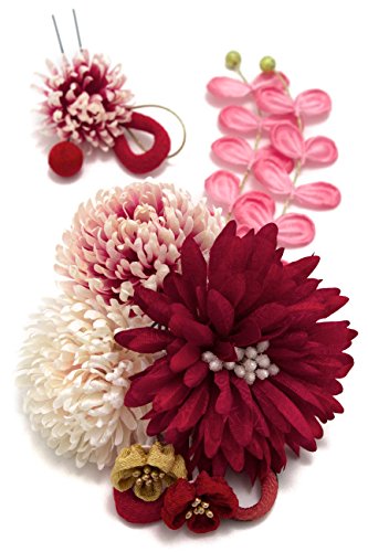 髪飾り 2点セット 花 菊 つまみ細工