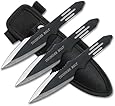 Perfect Point RC-595-3 Thunder Bolt Throwing Knife Set with Three Knives, Black Blades, Steel Handle, 5-1/2-Inch Overall