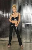 Elegant Moments Vinyl pants w/ zipper front & snap closure