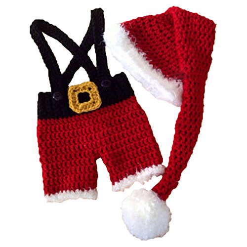 Jastore® Infant Newborn Costume Photography Prop Santa Claus Crochet Knitted (Style 2)