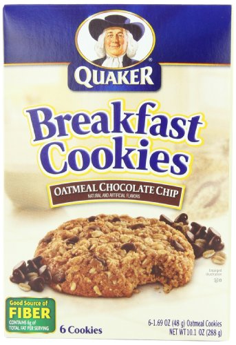 Quaker Breakfast Cookies Oatmeal Chocolate Chip, 6-Count Boxes (Pack of 6)