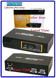 Pro-Techgroup Deluxe Model VGA SVGA SXGA Monitor Projector Splitter / Multiplier Box with 400 Mhz Bandwidth
