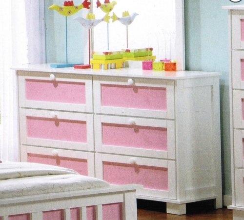 Dresser with Interchangeable Panels in White Finish Dresser with Interchangeable Panels in White Finish