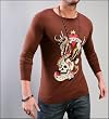 Ed Hardy Clothing - Mens New York City Long Sleeve Tee in Brown - CR21211R