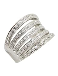 14k White Gold  0.46ctw Diamond Cocktail Ring LR920 Size 7.5