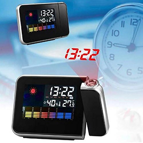 YSTD® New LCD Digital LED Projection Alarm Clock Projector Weather Station Calendar