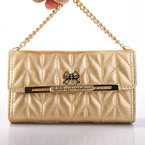 For Galaxy S7Edge Case , Luxury New Arrive Wallet Leather Bowknot Bag With Stand Cover Case for Samsung Galaxy S7 Edge (Gold)