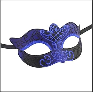 Burlesque-Boutique High Quality Venetian Party Mask BLUE BLACK