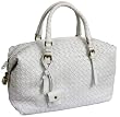 Bottega Veneta Montaigne Woven White Leather Satchel 173398/V00A2/9000