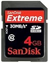 SanDisk 4GB Extreme - SDHC Class 10 High Performance memory card (SDSDX3-004G-P31, Retail Packaging) - NEW 30MB/s version