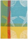 100% Cotton Jacquard Sand Shells Dishtowel 18" X 28" Set / 6