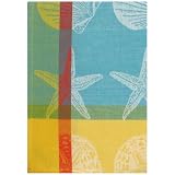 100% Cotton Jacquard Sand Shells Dishtowel 18 X 28 Set 6 by Traders and Company