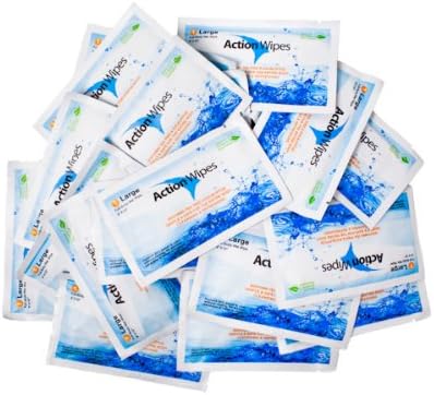 Individually Wrapped, 50ct Bag: No Shower? No Problem! Action Wipes Are Large, Disposable, No Rinse Cleansing Body Wipes Moistened with natural Ingredients like Tea Tree &amp; Eucalyptus. Guaranteed to Remove Sweat, Grime and Odor. Safe for Pets &amp; Kids.