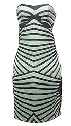 Strapless Striped Print Club Dress/Party Dress 