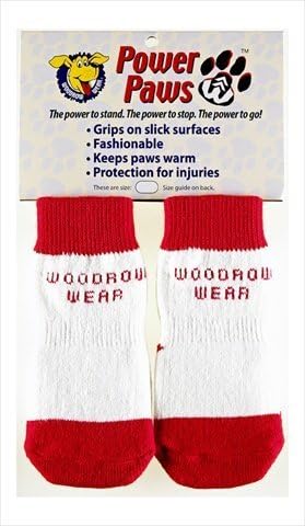 Power Paws Original Traction Dog Socks in Red/White Stripe, X-Large