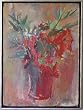 Red Floral Still Life, Original Oil Painting By Carmel Artist Janet Ament de la Roche