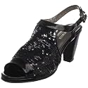 ALL BLACK Women's Sequin Heel Sandal