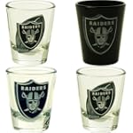 Oakland Raiders Four Piece Collector Shot Glass Set
