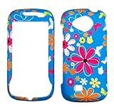 Pink Flower Yellow Daisy Butterfly Sky Blue Rubberized Snap on Hard Cover P ....
