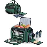 Picnic Time 507-45-130 Hunter Green Sherwood Picnic Tote 4-person