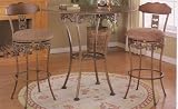 51zniaF5hUL. SL160  3 pc bar table set with wood top and swivel stools with partial wood back