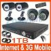 CCTV Surveillance Video Audio System 1000GB HDD 4 Channel DVR Cameras Complete System with 4 Color S