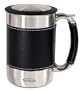 Trudeau Board Room Desk Mug, Black Leatherette