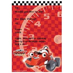 Roary the racing car invitation sheets - 20 roary the racing car invitations