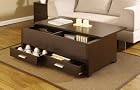 Espresso Accent Cocktail Coffee Table with Storage