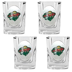 Minnesota Wild NHL 4pc Square Shot Glass Set by Great American Products