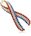 Red, White and Blue Crystal Ribbon Pin by Margot Townsend