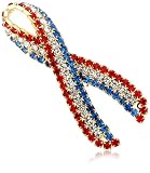 Red, White and Blue Crystal Ribbon Pin by Margot Townsend