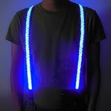 Glovion Leopard Print Style LED Glow Suspender Flashing Safety Belt for Nightshow (Blue)