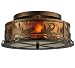 Meyda Tiffany 110647 Antique Copper/Amber Mica Fly Fishing Creek Flushmount Celing Fixture