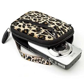 Classic Leopard Animal Print Neoprene Sleeve for your Canon Powershot Canon Powershot A1200 A2200 A2300 A2400 IS A3300 A3400 A4000 S95 S100 ELPH 110 HS ELPH 100 HS ELPH 510 520 530 HS ELPH 300 310 320 HS Compact Digital Point and Shoot Camera