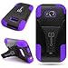 CoverON® Kickstand Hard + Soft Dual Layer Hybrid Case for ZTE Reef / Savvy - Black Hard Purple Soft Silicone