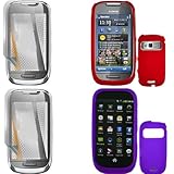 iNcido Brand Nokia C7-00/Astound Combo Rubber Red Protective Case Faceplate ....